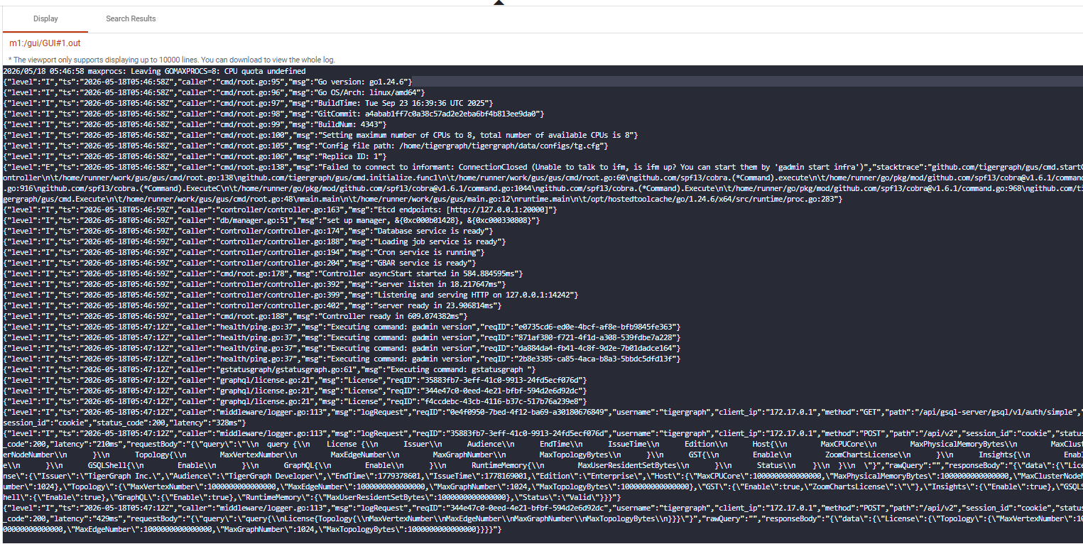 display log new