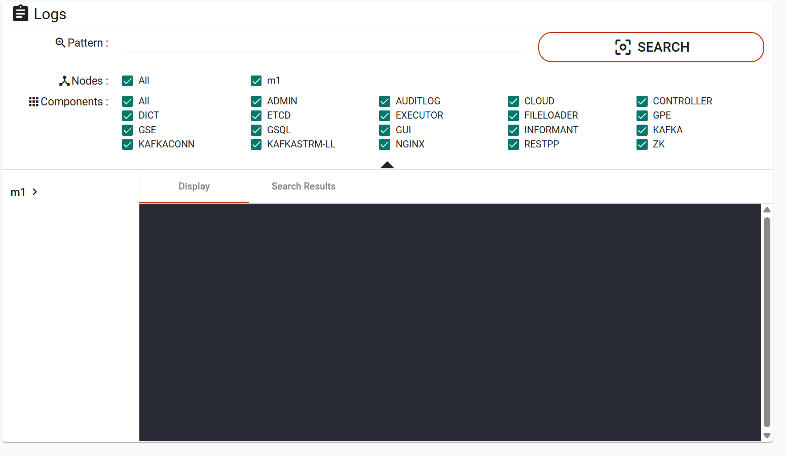 logs monitoring page