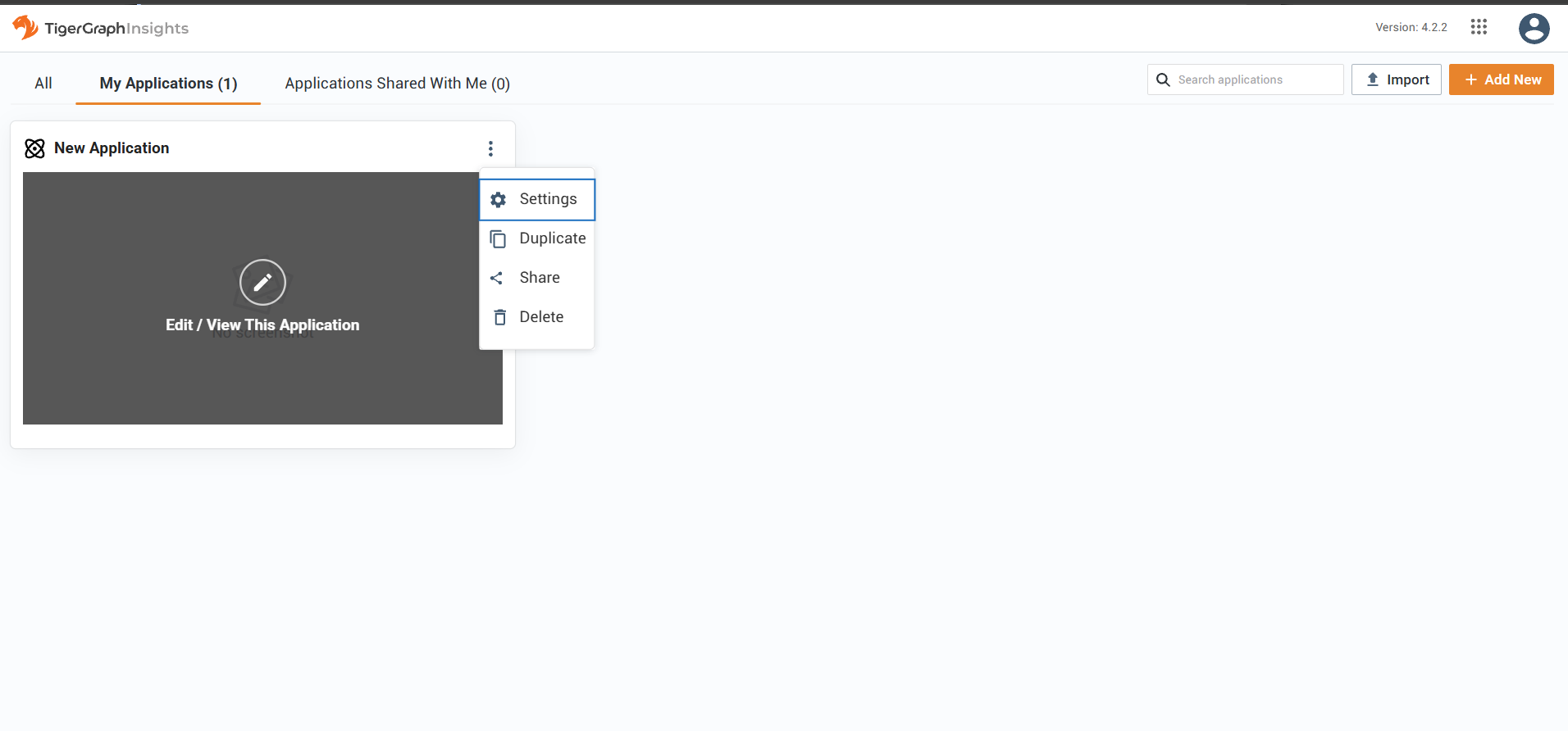 application setting