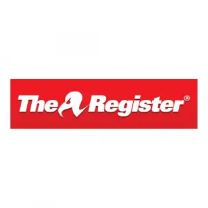 Red logo with the text The Register in white, featuring a stylized A that resembles an arrow.