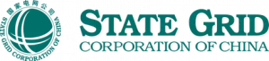 Teal logo of State Grid Corporation of China. On the left, a globe design with abstract grid lines, and on the right, the text STATE GRID above CORPORATION OF CHINA in bold uppercase letters.
