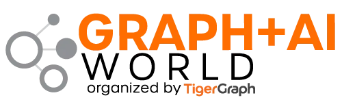 Logo of TigerGraph featuring an abstract geometric design on the left and the text GRAPH+AI in bold orange letters next to TigerGraph in smaller, lighter text.