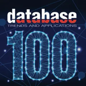 Cover image of Database Trends and Applications, featuring a large, digital-style number 100 against a dark background with a network pattern.