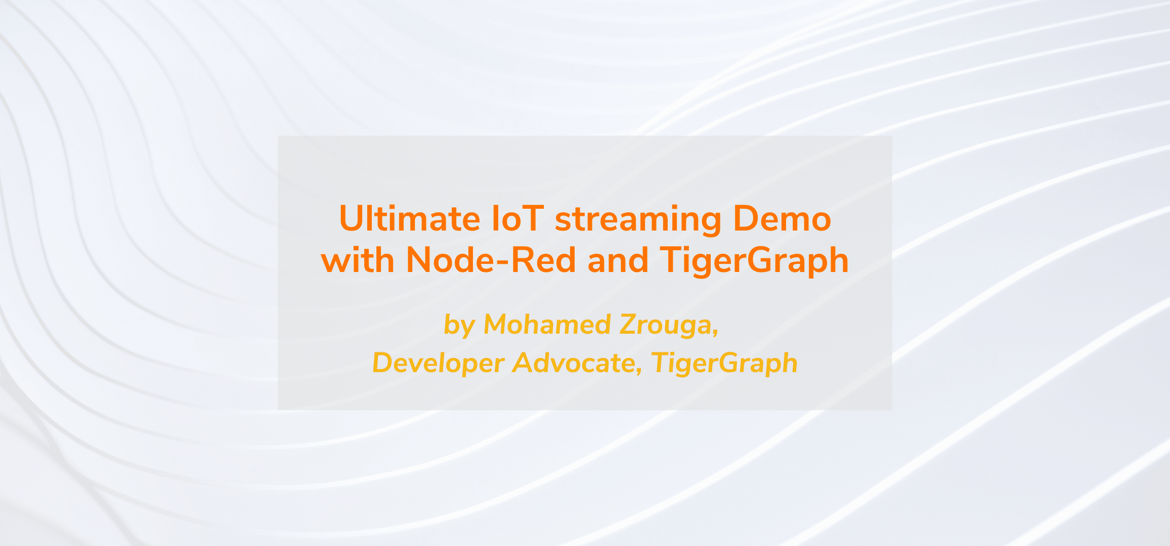 Ultimate IoT streaming Demo with Node-Red and TigerGraph