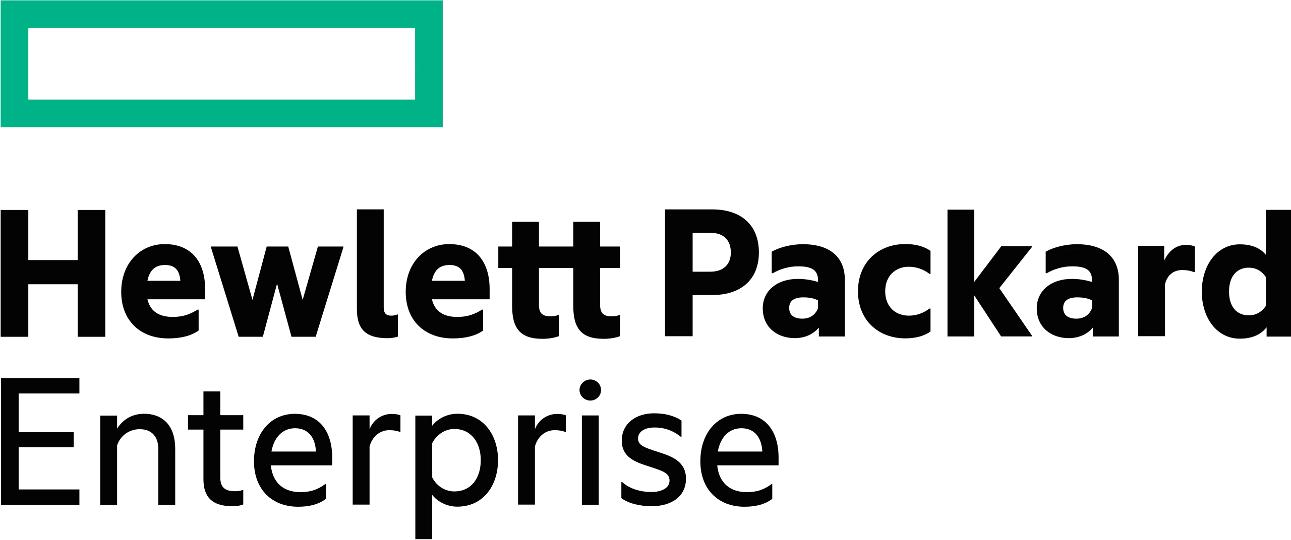 Logo of Hewlett Packard Enterprise with a green rectangular outline above the black text, embodying an Expero touch.