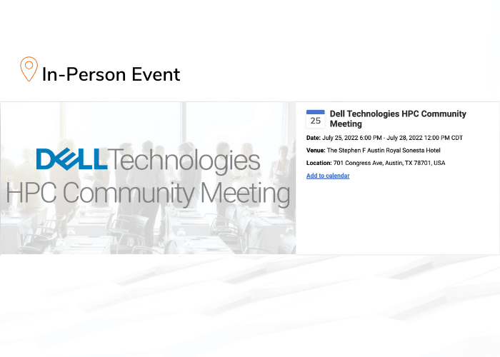 Read more about the article Dell HPC Community Meeting