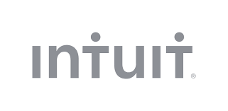 The image displays the Intuit logo, with intuit in lowercase gray letters, dots over the is, and a registered trademark symbol on the right, reminiscent of nodes connecting within a graph database.