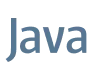 The word Java is written in large, blue-gray letters on a light gray background.