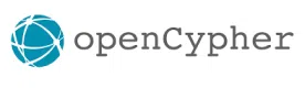 Logo with a teal circular design made of intersecting white lines on the left and the text openCypher in gray lowercase and uppercase letters on the right.