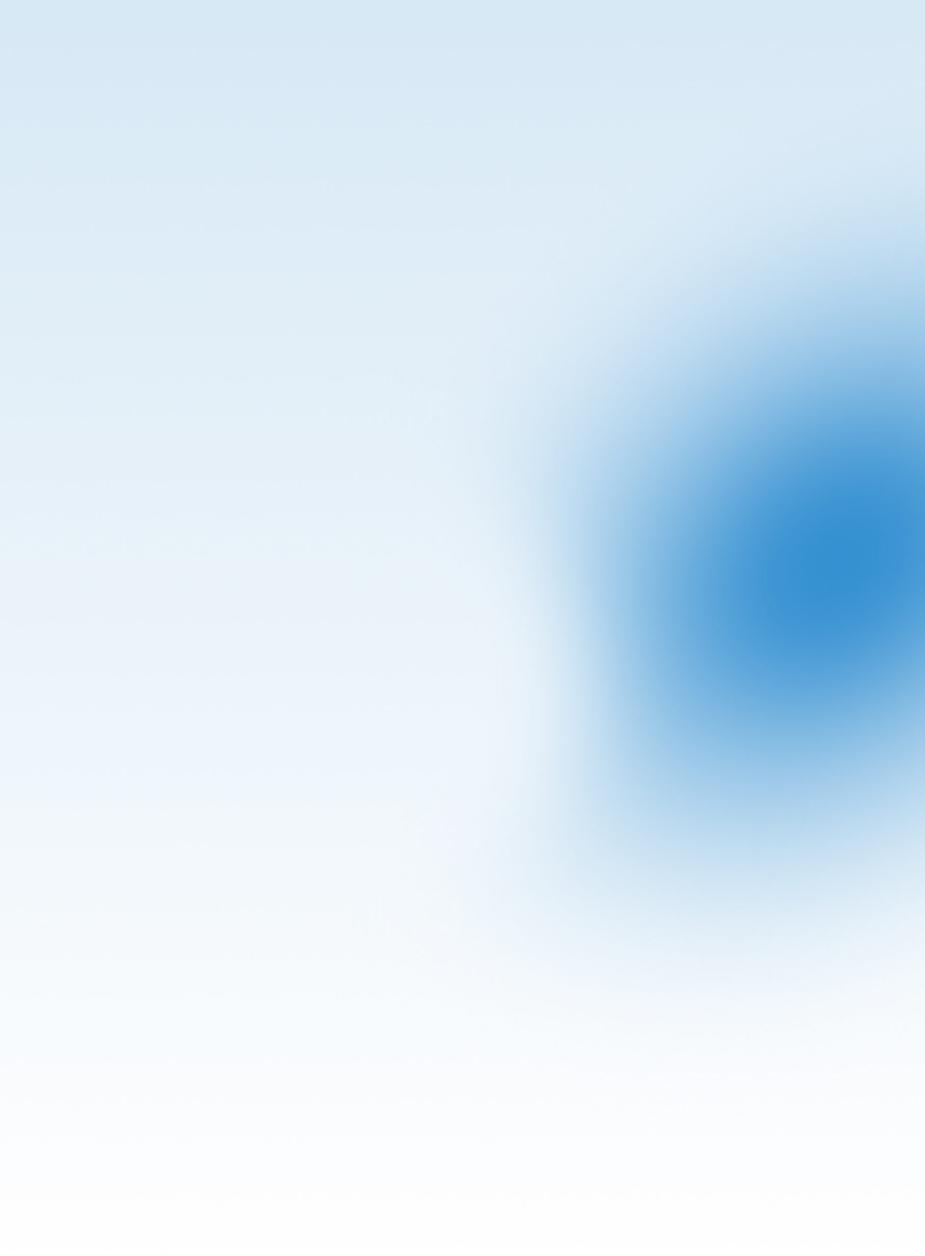 A soft, light blue gradient background with a blurry blue shape on the right side, creating an abstract and minimalistic design.